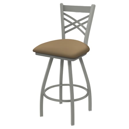 Holland Bar Stool Co 25" Swivel Counter Stool, Nickel Finish, Canter Sand Seat X820
